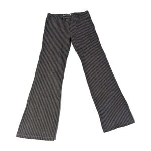 Betabrand Women's Pants Gray Striped Mid Rise Stretch Pull On Size Medium